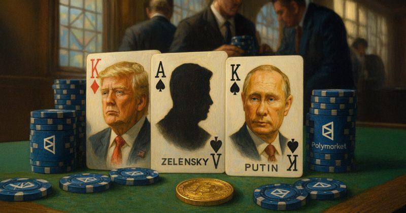 polymarket-traders-bet-on-trump-shunning-crypto-during-putin-meeting,-go-all-in-on-zelensky-mention